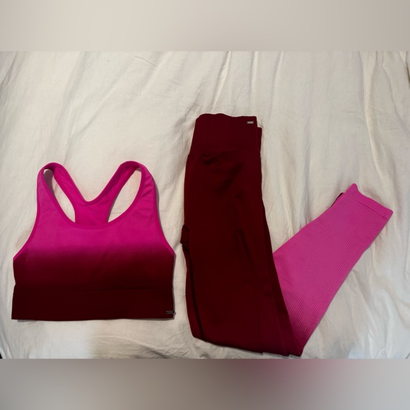 PINK Victoria's Secret Other - PINK Victoria's Secret Pink and Burgundy Activewear Set